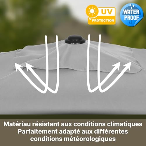 Parasol de jardin rectangulaire orientable et robuste signé Springos