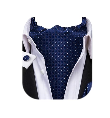Image of Dubulle Paisley Floral Ascot for Men Self Tie Mens Cravat and Pocket Square Cufflinks Wedding