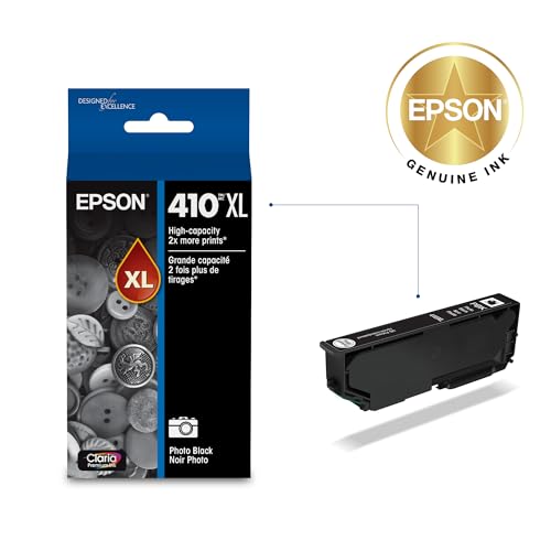 Image of EPSON 410 Claria Premium Ink High Capacity Photo Black Cartridge (T410XL120) Works with Expression XP-530, 630, 640, 7100, 830