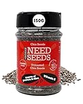 Chia Seeds 150g Shaker – Rich in Omega-3, Protein & Fiber – Supports Energy & Digestion – Vegan & Gluten-Free – Perfect for Smoothies, Yogurt, Oatmeal & Baking – Munchy Seeds, Need Seeds