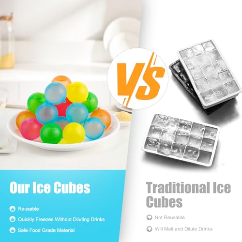 Cubos de hielo reutilizables redondos, pack de 60 miniatura 4