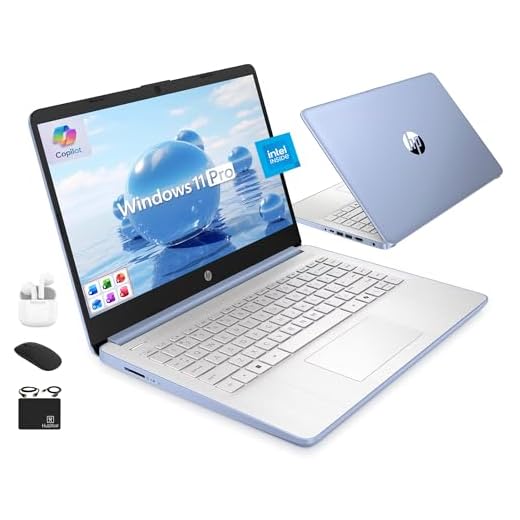 HP Ultrabook 14 Laptop Computer Business Study & Home 2025, Lifetime MS Office + Windows 11 Pro, Quad-Core Intel CPU, 16GB RAM & 628GB Storage (128GB UFS+500GB Ext), Wi-Fi 6, HubxcelAccessory, Blue