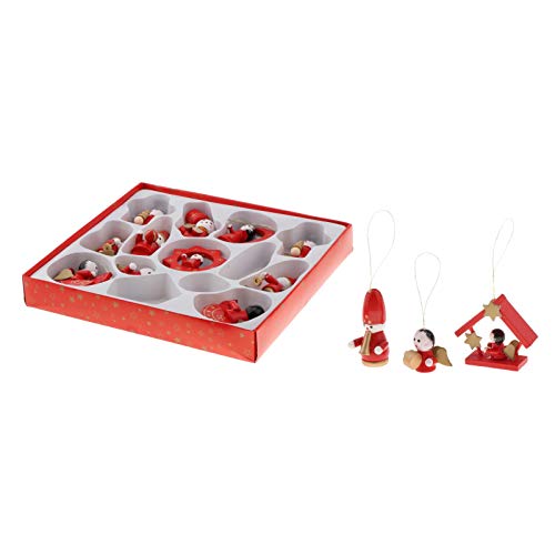 Decoração de Natal de Madeira Pendurado Árvore de Natal de Pingente - 14PCS 456