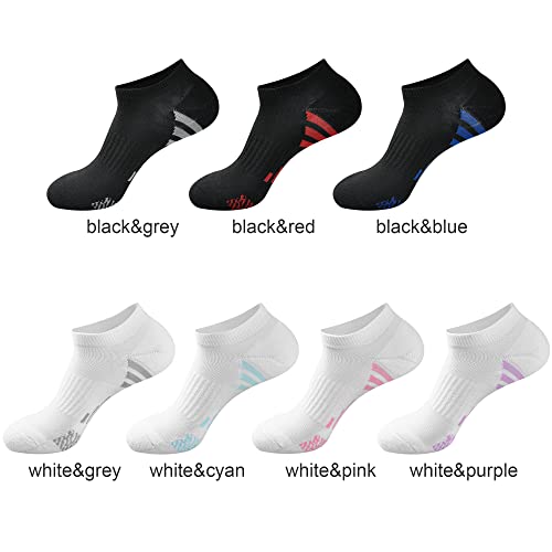 Ecoey No Show Cushioned Athletic Running Socks For Men & Women 6 Pairs(Black, 10-13) #TOP4
