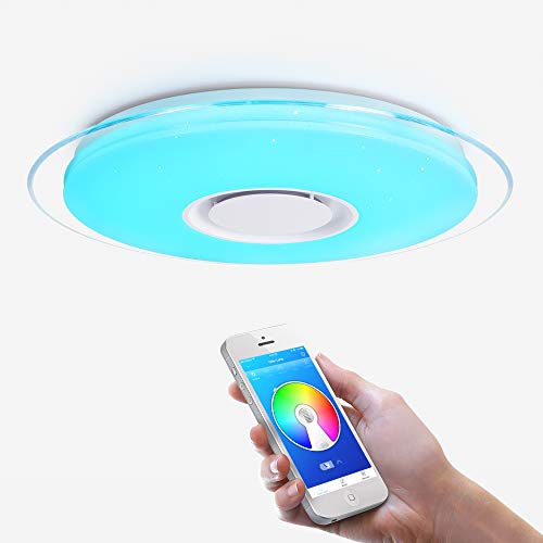 OFFDARKS - Plafóns LED Lámparas de Techo con Altavoz Bluetooth, APP Mando...