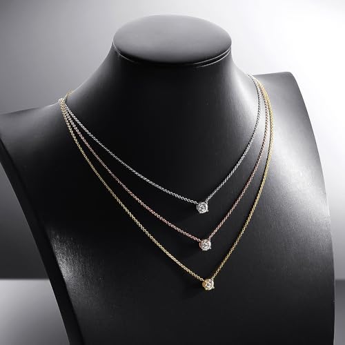 Image of Women's Silver Plated Zirconia Pendant Necklace With Cable Chain, Pendant Necklace, Zircon Pendant, Cubic Zirconia Necklace, Stylish Chain Necklace, Special Gifts, O Chain Necklace(Silver)