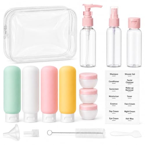 16 Pcs Travel Bottles for Toiletries and Cosmetics Travel Bottle Set