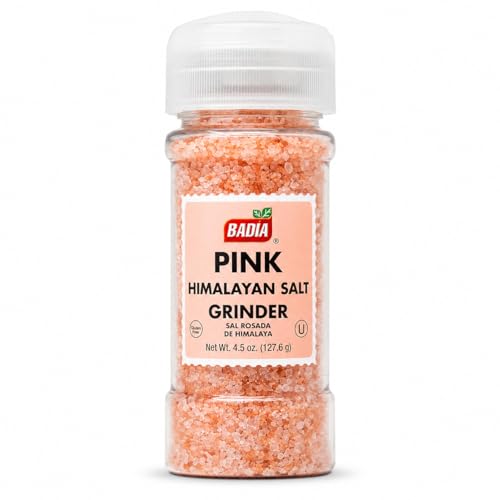 Badia Pink Himalayan Salt Grinder, 4.5 oz – Pure & All-Natural, Kosher & MSG Free