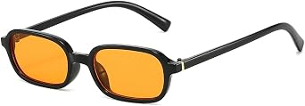YAMEIZE Retro Small Rectangle Sunglasses for Women Men Vintage 90s Narrow Rectangular Sunglasses UV400