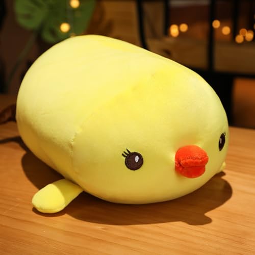 Honey Zone 抱き枕 ニワトリ 90cm イエロー もちもち ふわふわ 特大 ぬいぐるみ ロングクッション 可愛い 添い寝 お昼寝 癒し 子供 大人 プレゼント ギフト インテリア (25cm,イエロー-)