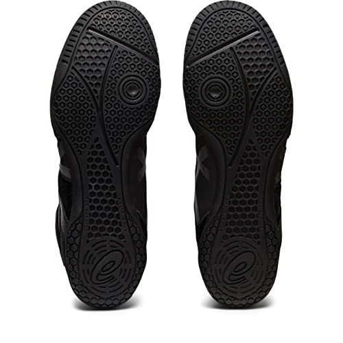 اسيكس حذاء المصارعة للرجال مات كونترول 3، اسود/فضي نقي، 12