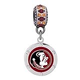 Final Touch Gifts Florida State University Crystal Charm Fits Compatible with Pandora Style Bracelets