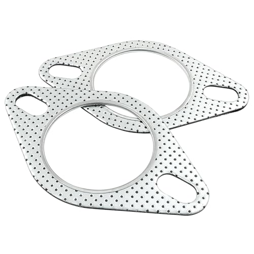 Image of 2PCS 2.5 inch Car Exhaust Gasket, 2-Bolt Manifold High Temp /High Sealing Flange Car Accessories Exhaust Converter Gasket