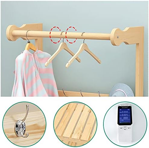 3 in 1 Entryway Hall Tree with Shoe Bench, Multi-Functional Wood Coat Rack with 5 Hooks & 2 Tier Storage Shelf, Space-Saving Solution for Hallway, Bedroom & Office