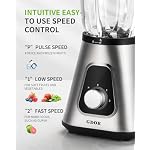 GDOR 1200W Standmixer 2-1Smoothie Maker mit 1,5L Glaskrug und 650ml Reisebecher 3Geschwindigkeiten Mixer Hochleistungsmixer Professionell Standmixer Glas für Smoothies Shakes Gefrorene Getränke Saucen – Bild 3