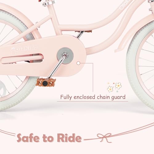 Olakids TS10134 Kids Bike, 14 16 18 Inch Toddlers Bike With Training Wheels Rattan Basket Safety Bell Adjustable Seat And Handlebar, Children'S Bicycle For Girls Boys Age 3-8 thumb #3