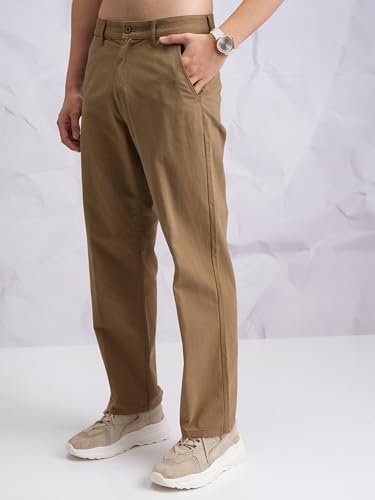 Image of Highlander Men's Ankle-Length Straight Fit Trousers | Modern Style & Comfort | Perfect for Casual & Formal Wear | Trouser for Men | Men Trousers | Trousers for Man | Pants for Man