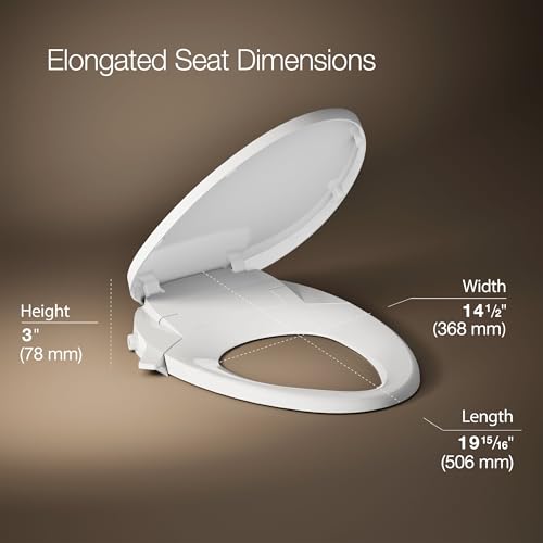 Kohler PureWash M300 Manual Elongated Bidet Toilet Seat, White Handle, Quiet-Close Lid Prevents Slamming, Toilet Bidet, Easy Installation with Quick-Release Hinges, Self-Cleaning Wand - image 7