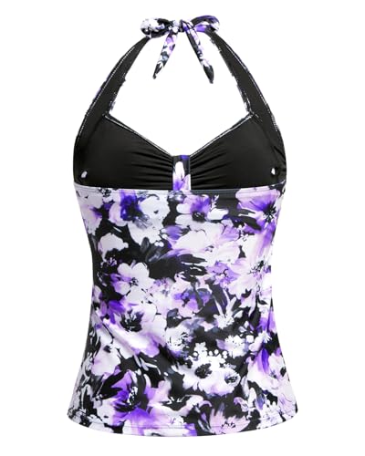 Women Tankini Bathing Suit Top Only - Halter Swimsuit Top Tummy Control Swimwear Swim Tank Top Only No Bottom 20252