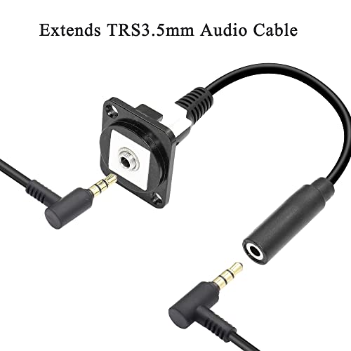 Qianrenon Trs 1/8 Stereo Panel Connector Trs 3.5Mm Female To Female Short Cable Pass Through Panel Coupler,Xlr Panel Mount, For Stereo Cable Speakers And Headphones, Silver Grey #TOP2