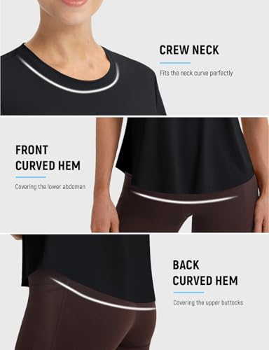 Image of baleaf Women Ice Cooling Running Shirts Quick Dry Short Sleeve Tops | Breathable, Lightweight, Moisture Wicking, Stretchy, Loose Fit, UPF 50+, for Workout, Gym, Athletic, Tennis, Yoga
