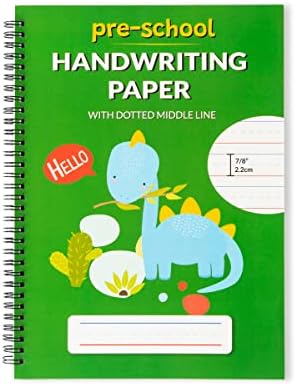 A4 Lined Handwriting Practice Notebook for Kids – Dotted Midline, Spiral Bind, Pre-K, Kindergarten, 100 Thick Pages