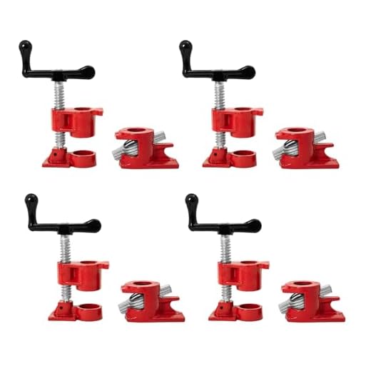 DUPDMKIN Pipe Clamps 3/4 inch Pipe Clamps for Woodworking 4 Pack Heavy Duty Wood Gluing Clamps with Quick Release, Ideal for Carpentry, Home Improvement, and DIY Projects (3/4 IN)