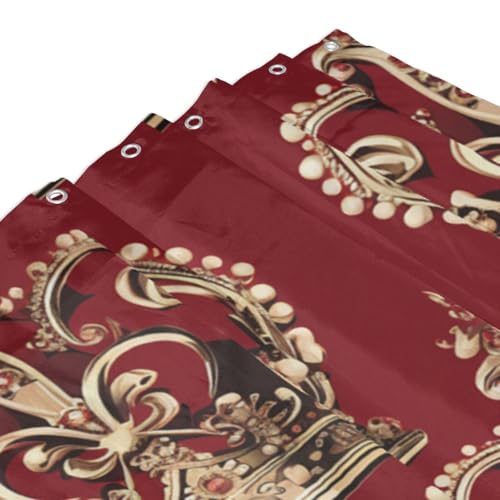 Rideau de douche imperméable robuste anti-éclaboussures motif rouge - 3