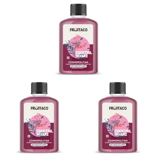 Image of Fruitaco Cosmopolitan Cocktail Mixers - Finely Crafted Non-Alcoholic 300ml Serves 2 Drinks (Pack of 3)