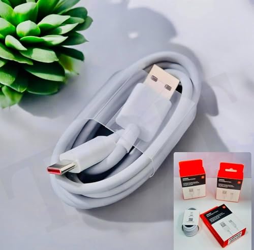 Image of Mi USB to Type-C Fast Charging Cable 67W, mi Cable Original Sonic Charge 3.0, 6A, 480Mbps Data Transfer, 1M Sync Cord - Compatible with Mi 9 /10 /11 Pro, Redmi Note 10T /10i /CC9 Pro - White