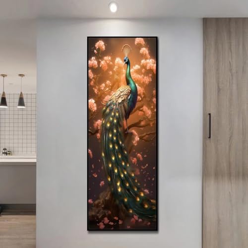 Diamond painting 5D adulte paon pour decorer le salon avec un grand puzzle broderie diamant