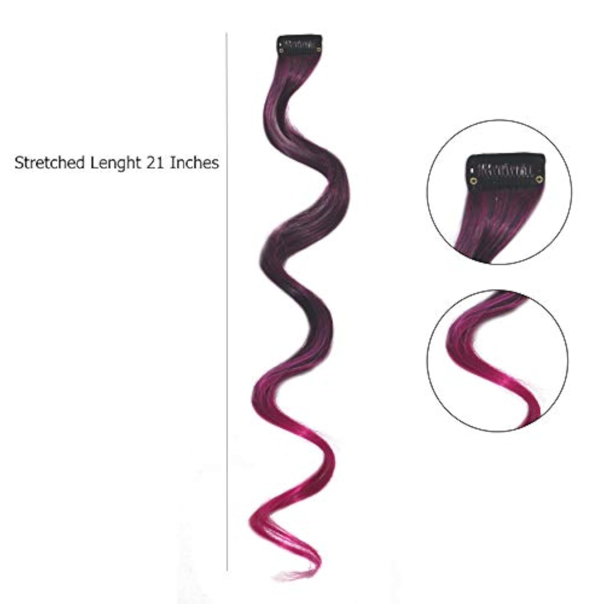 6pc Curly Hair Streak Colored Extension Highlighter