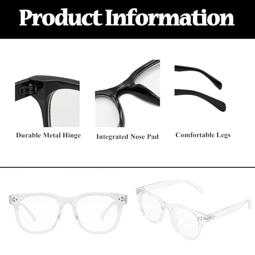 Image of LJCZKA Blue Light Blocking Glasses for Women Men Retro Square Frame Computer Gaming Glasses Anti Eyestrain Eyeglasses