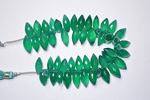 Onyx vert dewdrops perles facettées 6x14mm pour enfiler facilement