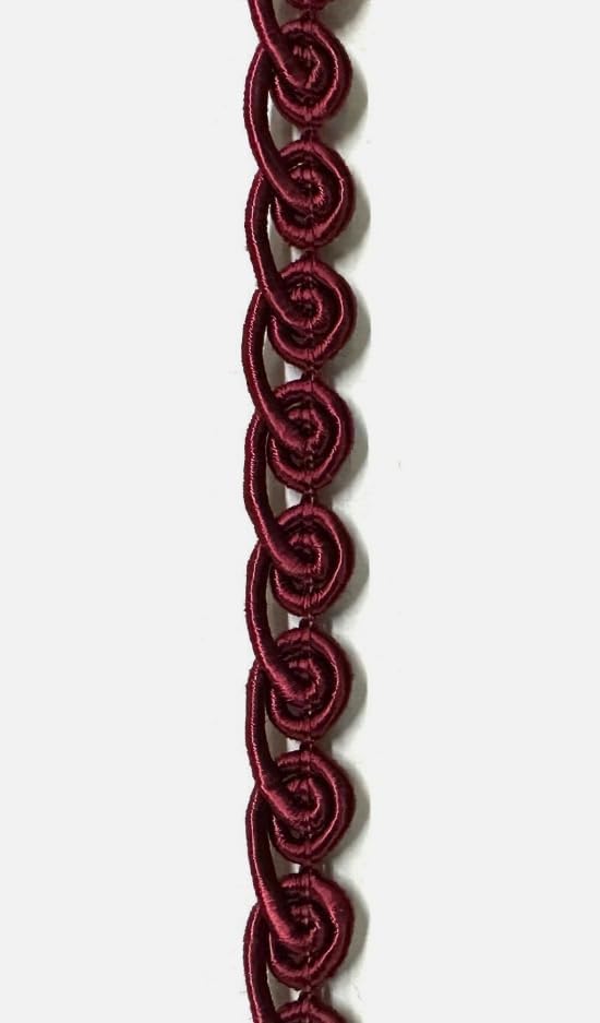 Generic 1 Pcs 3/8"" Wine Looped Gimp Braid Sewing Trim 12 Continuous Yards -Rk5