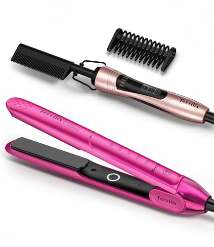 Terviiix Plancha De Cabello Profesional, 1 Inch Ceramic Flat Iron