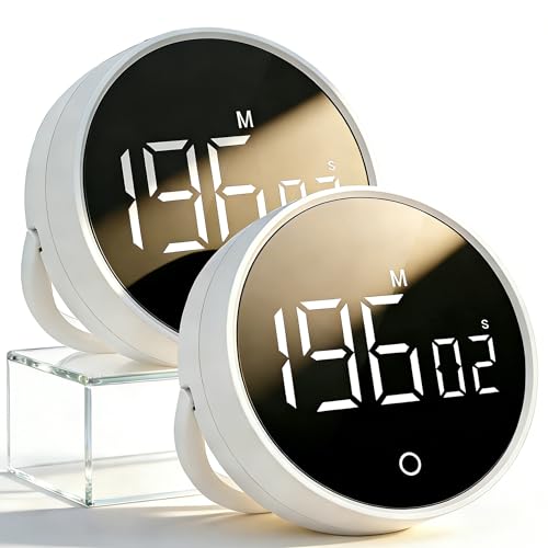 Digital Kitchen Timer Magnetic 200 Minute Countdown Count Up Battery Powered Magnetic Digital Timer Upright Desk with Hidden Stand for Cooking Baking