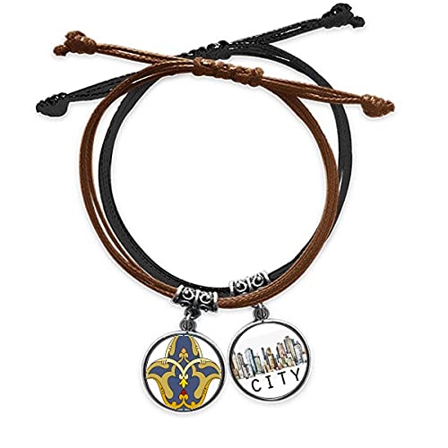 Bracelet baroque en cuir avec cordon fait main style Sidi chic