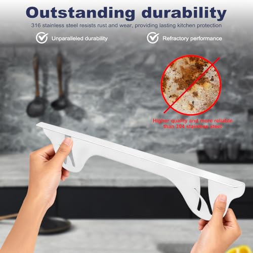 Image of Upgrade 316 Stainless Steel Stove Gap Covers (2 Pack, 23.4 inch, White), Heat-Resistant Stove Gap Filler for Kitchen Counter and Stovetop, Range Trim Kit Oven Gap Guard Between Stove and Counter