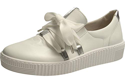 Gabor Damen Sneaker, Frauen Low-Top Sneaker,Best Fitting,Übergrößen,Optifit- Wechselfußbett, Ladies feminin elegant,Weiss (Uni),38.5 EU / 5.5 UK
