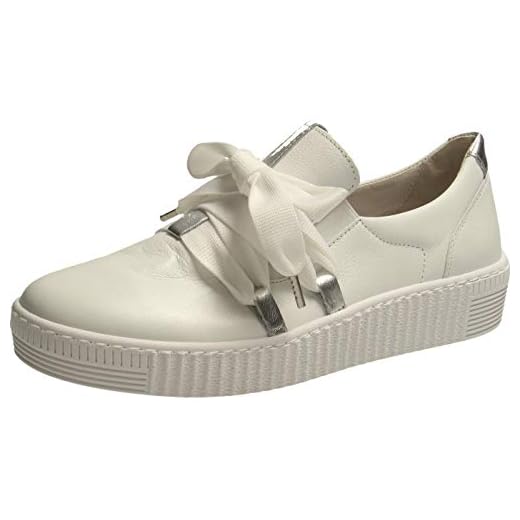 Gabor Damen Sneaker, Frauen Low-Top Sneaker,Best Fitting,Übergrößen,Optifit- Wechselfußbett, Ladies feminin elegant,Weiss (Uni),38.5 EU / 5.5 UK 2 Gabor Damen Sneaker, Frauen Low-Top Sneaker,Best Fitting,Übergrößen,Optifit- Wechselfußbett, schnürschuh sportschuh,Weiss/Silber,40 EU / 6.5 UK