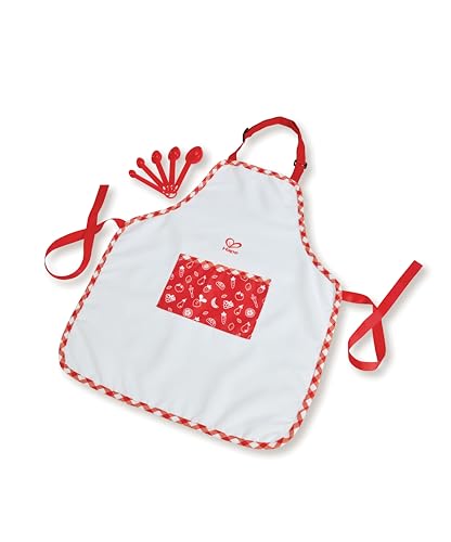 Kit Cuisine Enfa+C3:J11nt, Jeu d'Imitation Enfants de 3 Ans et Plus, Accessoires Cuisinier Toque de Chef, Tablier, Gant de Cuisine, Manique et 5 Cuillères à Mesurer