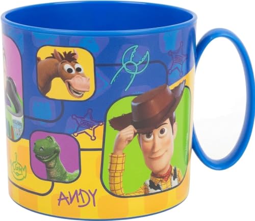Image of Golddunes Kids Plastic Mug, 265ml, Cartoon Character Design, with Handle, Microwave Safe, Reusable, for Ages 4 and Above, 7.5cm x7.5cm (Toy Story 5)