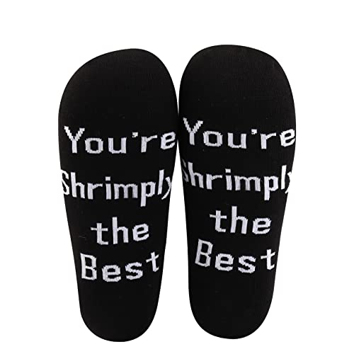 MBMSO 2 Pairs You're Shrimply the Best Socks Shrimp Pun Gifts Socks Funny Shrimp Gift for Shrimp Lover You're Simply the Best