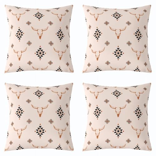 Feelyou Khaki Southwestern Aztec Throw Pillow Covers Set of 4