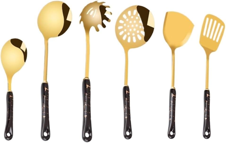 Kitchenware Set Ceramic Handle Stainless Steel Spatula Cooking Spoon Soup Ladle Kitchen Utensils