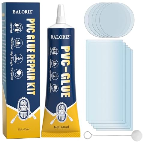 BALORIZ Pool Liner Patch Kit, Transparent Air Mattress Patch Kit, Waterproof Vinyl Pool Patch Repair Kit for Inflatables, Hot Tubs, Above Ground Pools, PVC Boats, Bouncy Houses & Air Mattress Cover