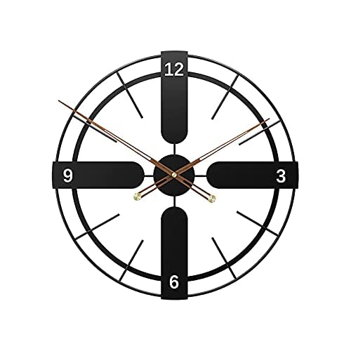 YRHH Retro Wrought Iron Wall Clock, Round, Non-Ticking Silent Decor Clocks for Living Room, Bedroom, Kitchen, Battery Operated Clock-65cm