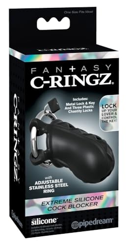 PIPEDREAM Cage de Chasteté C-Ringz Cock Blocker, Noir, 1 Unité