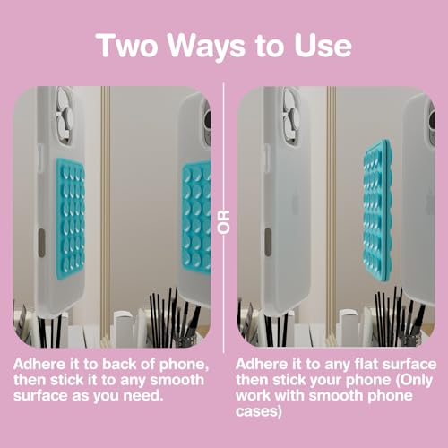 SEMBO Reusable & Restickable Nano Gel Silicone Sticky Suction Phone Grip with Removable Mounting Tape, Hands-Free Phone Accessories Holder for Selfies and Videos(Blue) — view 3
